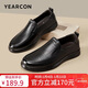 意爾康男鞋商務(wù)休閑鞋一腳蹬爸爸駕車(chē)鞋生活單鞋 56921W黑色42
