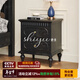 時(shí)余法式復古床頭柜中古風(fēng)實(shí)木臥室大號創(chuàng  )意高級感儲物柜抽屜式柜子 【黑】喬治床頭柜（北美白橡木）