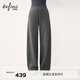 伊芙麗（eifini）蔣欣代言伊芙麗百搭顯瘦溫暖加絨羽絨里針織彎刀衛褲2025冬季新款 灰色 M 105-120斤