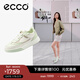 愛(ài)步（ECCO）平底鞋女 倪妮同款牛皮板鞋系帶休閑運動(dòng)鞋 街頭272803 白色/抹茶綠/水泥灰27280361198 37