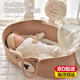 渠辰嬰兒提籃嬰兒提籃外出便攜式嬰兒安全提籃新生兒提籃嬰兒手提籃 嬰兒提籃（卡其熊） （不包含墊子） 70*40*25(h) cm/承重25公斤