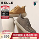 百麗（Belle）男鞋高幫休閑工裝鞋2025冬季新商場(chǎng)同款真皮板鞋加絨8WK01DD5預售 灰色-單里 41 (255mm)