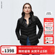 朗姿騏驥紅【輕羽45°云】霍爾多巴吉白鵝絨羽絨服收腰25冬季新款 黑色 M