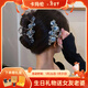 卡瑪倫（KAMALUN）2026新款法式玫瑰花發(fā)夾女后腦勺優(yōu)雅盤(pán)發(fā)抓夾鯊魚(yú)夾頭飾氣質(zhì)發(fā)卡 藍色玫瑰抓夾大號