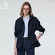 哈吉斯（HAZZYS）女裝 秋季女士【PHIZ系列】工裝風(fēng)立領(lǐng)腰部抽繩休閑寬松夾克女 藏青色NV M (160/84A 38)