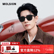 MOLSION情人節禮物陌森太陽(yáng)鏡2026新品D形肖戰同款大框墨鏡潮流MS3131 C10 鏡框：亮黑  鏡片：灰色【偏光】