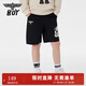 BOY JUNIOR夏季兒童寬松短褲百搭潮酷輕薄舒適五分褲男女童 黑色 155