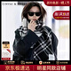 CinvaiKrose【明星同款】格紋圍巾女2026新款保暖披肩圍脖兩用生日情人節禮物 黑白色【限定禮盒包裝】送女友女生走心