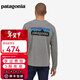 巴塔哥尼亞（Patagonia）男士混紡棉輕便logo潮流圓領(lǐng)長(cháng)袖T恤衛衣L/S P-6 Logo 38518 GLH M 175/180(CM) 69/80(KG)