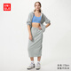 優(yōu)衣庫女裝運動(dòng)長(cháng)裙/半身裙裙子487000 03 灰色 M
