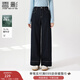 香影直筒牛仔褲女高腰2025冬季新款休閑藏青寬松天絲棉闊腿長(cháng)褲子 藏青 XL 170/72A/125-140斤