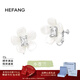HEFANG何方珠寶小蒼蘭耳釘銀耳飾女士輕奢高級感生日新年禮物送女友 白色/耳夾款