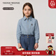 Teenie Weenie  Kids小熊童裝25春夏新款男女童寶寶長(cháng)袖牛仔襯衫 淺牛仔色 110 cm