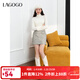LAGOGO小香風(fēng)柔軟舒適短裙女拉谷谷高腰氣質(zhì)條紋混色半身裙女A字 混色(Y0) L 165/40