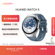 HUAWEI WATCH 5 46mm 基礎款不銹鋼表殼星河藍素皮復合表帶首創(chuàng  )X-TAP智感窗eSIM通信華為智能手表watch5