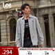 Lee標準版抓絨刺繡小Logo翻領(lǐng)男長(cháng)袖襯衫休閑潮流LMT009100206 灰色 L