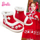 芭比童鞋女童棉鞋繡花鞋加絨雪地靴兒童國風(fēng)漢服鞋DA6611 紅色 32