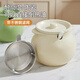 優(yōu)勤（YOUQIN）豬油罐家用耐高溫陶瓷裝葷油辣椒油紅油罐子廚房專(zhuān)用帶蓋儲油容器 奶油白1400ml+不銹鋼濾網(wǎng)+勺子