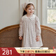 OAK FAMILY秋季兒童全棉輕絨連衣裙娃娃領(lǐng)公主裙女孩裙子 魔法茶會(huì )（紅） 100