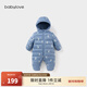 babylove【清倉】嬰幼兒連體衣輕薄新生兒羽絨服冬季三防寶寶哈衣連帽爬服 挼藍色 80cm