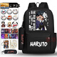 火影忍者書(shū)包新款男孩小學(xué)生初中電腦包大容量雙肩包輕便百搭 午夜黑-F款(到手26件)