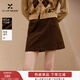 香影美拉德咖色燈芯絨半身裙女2025冬季新款復古高腰a字包臀短裙 咖色 L 165/68A/110-125斤