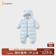 童泰（TONGTAI）嬰兒羽絨連體衣冬季寶寶哈衣羽絨服男童女童連帽抱衣藍色80cm