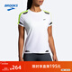布魯克斯（BROOKS）男女透氣輕薄短袖跑步運動(dòng)上衣T恤反光 女款 白/熒光黃 M