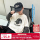 左西童裝男童t恤長(cháng)袖兒童秋裝2025新款男孩大童假兩件上衣打底衫 米白 150 建議身高150cm左右