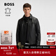 雨果博斯BOSS 【羊皮革】男士冬季皮革襯衫式皮衣 001-黑色 XL (52)
