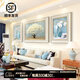 藝米客廳裝飾畫(huà)現代簡(jiǎn)約沙發(fā)背景墻畫(huà)歐式餐廳掛畫(huà)美式壁畫(huà) 平安納福（象牙白框） 55X70*2-70X90cm|適用3~4座沙發(fā)