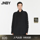 JNBY/江南布衣春秋夾克拼色羊毛短外套寬松厚款休閑通勤5O8611890 012/雜炭黑 XS