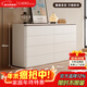 CUERO DESIGN奶油風(fēng)全實(shí)木斗柜臥室客廳收納儲物柜輕奢現代五斗柜床尾置物柜 （160x40x80cm）八斗柜【暖白色】 【整裝發(fā)貨 免安裝】
