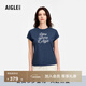 AIGLE艾高T恤春夏款SORONA柔軟舒適休閑時(shí)尚短袖內搭上衣女士 鯨藍色 BN403 38 (165/88A)