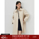 自巧小個(gè)子韓版中長(cháng)款卡其風(fēng)衣女2024春季新款單排扣簡(jiǎn)約休閑外套 淺卡其 XS (2碼)
