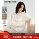 紅袖（hopeshow）慵懶風(fēng)高級感綿羊毛針織衫2025冬季新款女裝【舒芙絨】?jì)却蠲?本白001（預售1.10） L