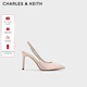 CHARLES&KEITH質(zhì)感鏈條尖頭高跟涼鞋子女鞋生日禮物新年禮物CK1-60280377 Beige米色 37 (235)