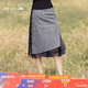 煙花燙小個(gè)子通勤千鳥(niǎo)格半身裙女2025冬裝新款不規則中長(cháng)款裙子WHY 水畔 黑灰格子 2XL