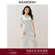 MAXRIENY優(yōu)雅復古黑白波點(diǎn)連衣裙方領(lǐng)魚(yú)尾名媛茶歇裙 黑白波點(diǎn) M 02/36