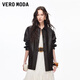 VEROMODA風(fēng)衣女2026春季新款PU仿皮可拆腰帶時(shí)髦百搭外套326109002 黑巧棕 S
