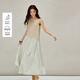 茵曼（INMAN）茵曼通勤拼接不規則背心裙2026春女裝新款釘珠圓領(lǐng)連衣裙 卡其綠 M