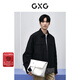 GXG男裝  雙色潮流假兩件襯衫 春季新品GFX10301 黑色 S