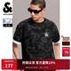 杰克·瓊斯（JACK&JONES）男裝26年夏季新款簡(jiǎn)約純棉滿(mǎn)印寬松短袖T恤男情侶同款小眾個(gè)性T恤 E43黑色 常規 S (170)