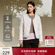 艾萊依輕薄羽絨服女春秋短款簡(jiǎn)約圓領(lǐng)時(shí)尚波紋輕暖新年外套 松霧灰S