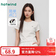 熱風(fēng)（Hotwind）女士t恤正肩短袖夏季新款刺繡小花修身顯瘦百搭打底衫短T恤女上衣 60淺灰 L