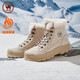 駱駝牌 雪地靴登山防寒保暖加絨工裝情侶懶人毛毛鞋P24W307607沙色36