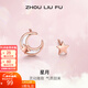 周六福（ZLF）新年禮物 S925銀飾耳釘女星星月亮潮流簡(jiǎn)約小巧耳飾送女友生日 耳釘一對