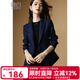 晚白高級感修身顯瘦小西裝2026春季通勤百搭職業(yè)純色正裝西服外套女 藍色 L