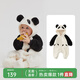 papa爬爬秋冬新款男女寶寶動(dòng)物造型爬服抱抱絨連體衣嬰兒保暖哈衣 黑色 100cm