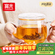 富光花茶杯 男女士茶水分離杯子 雙層辦公泡茶玻璃杯帶把高硼硅水杯